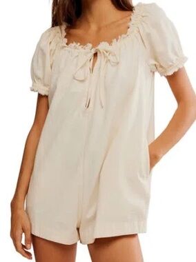 We The Free Cream Off-Shoulder Puff Sleeve Bodysuit